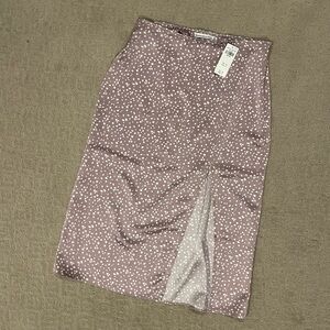 NWT New Abercrombie Purple and White Polka Dot Midi Skirt